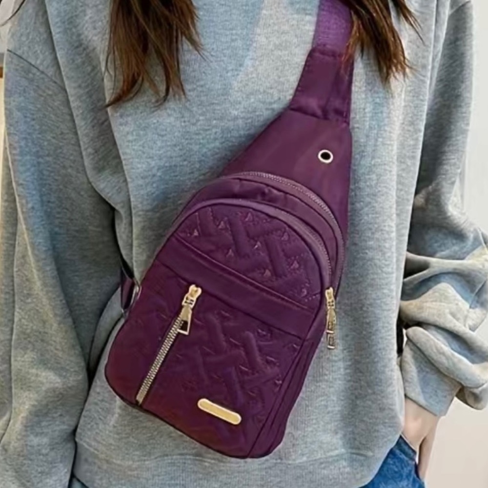 NWT Purple Quilted crossbody Bag #1354